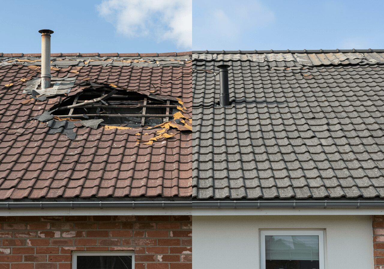 Roof destroyed by Hurricane