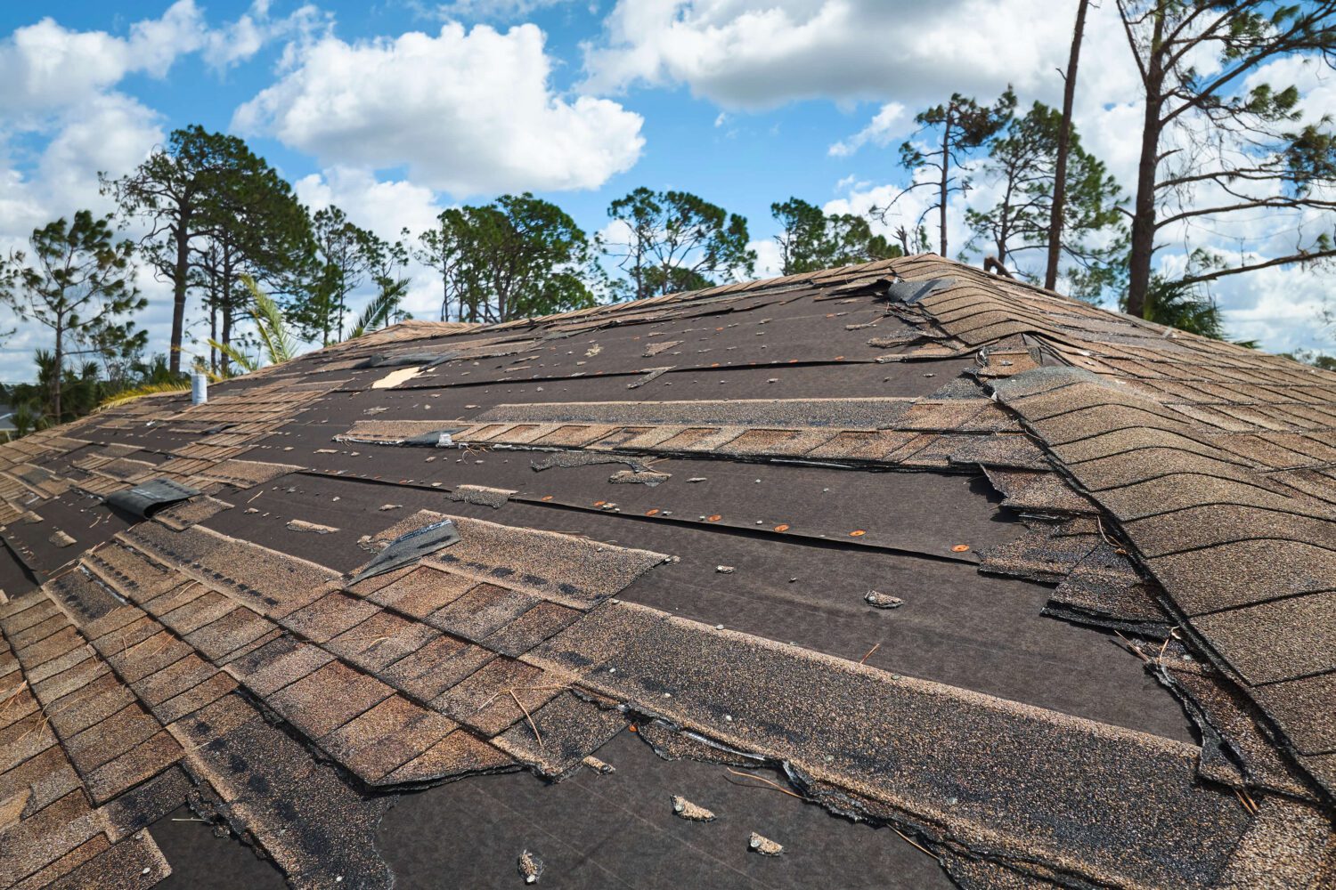 Roof destroyed by Hurricane