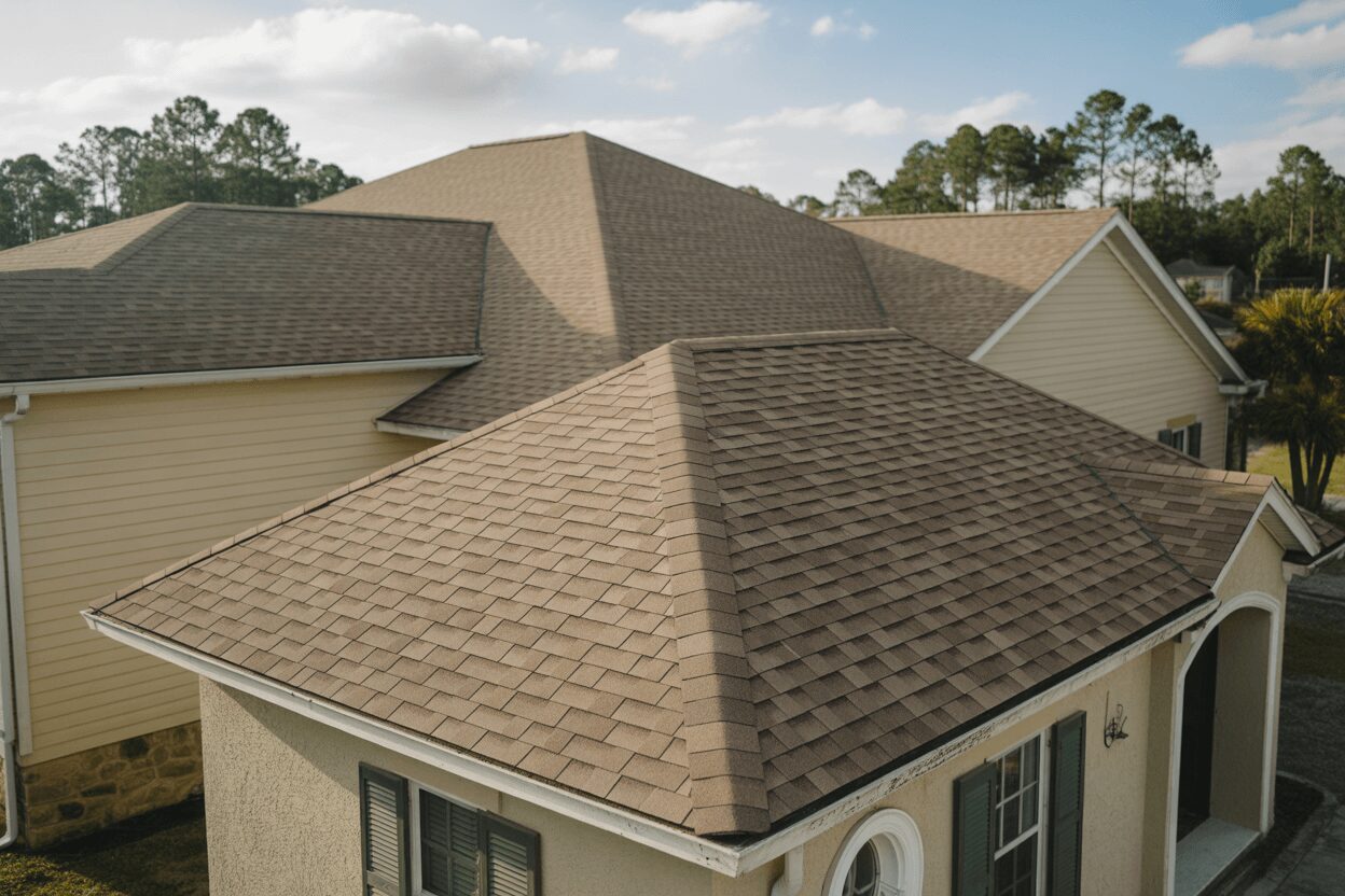 Roof destroyed by Hurricane