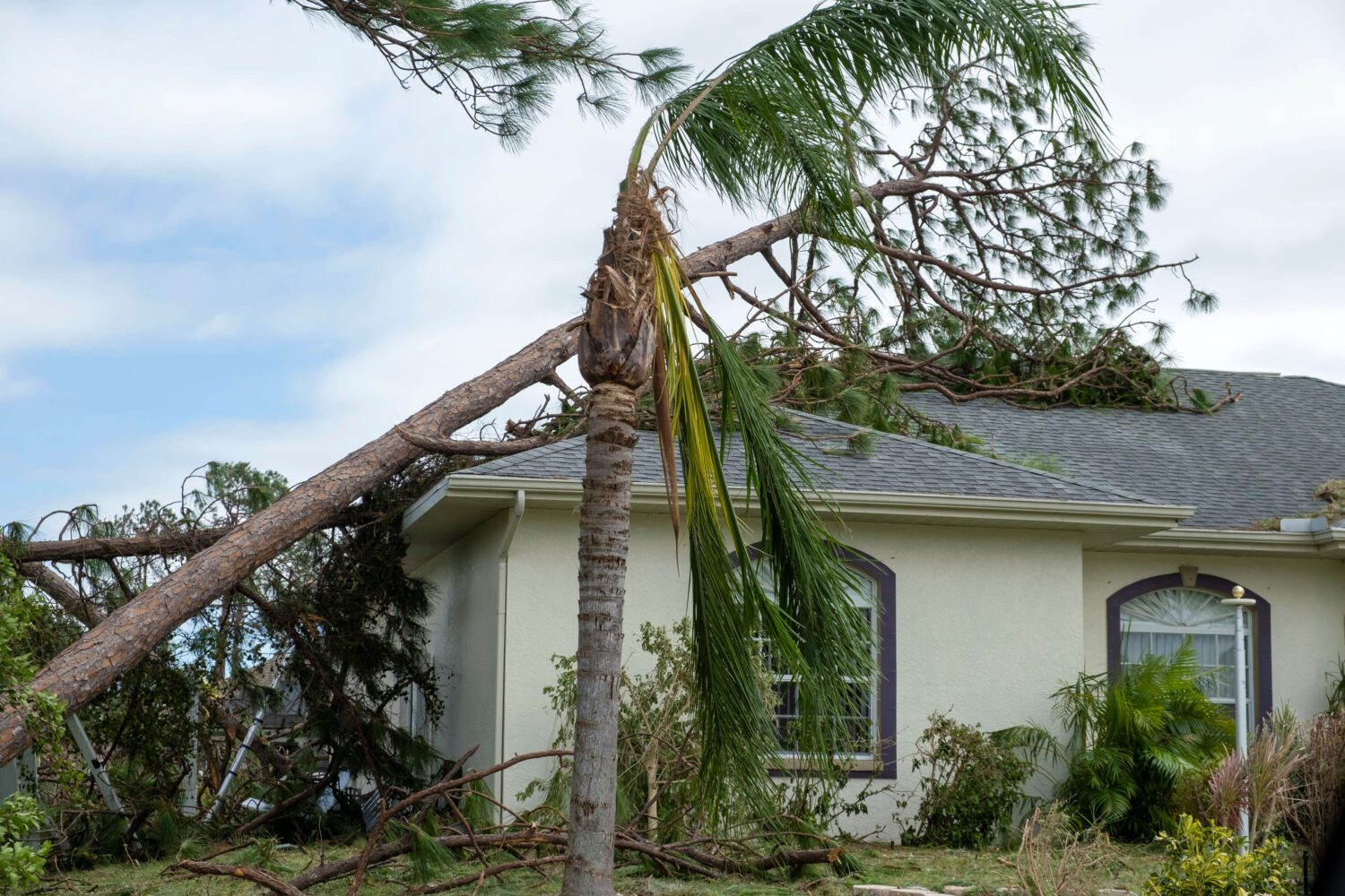 Roof destroyed by Hurricane